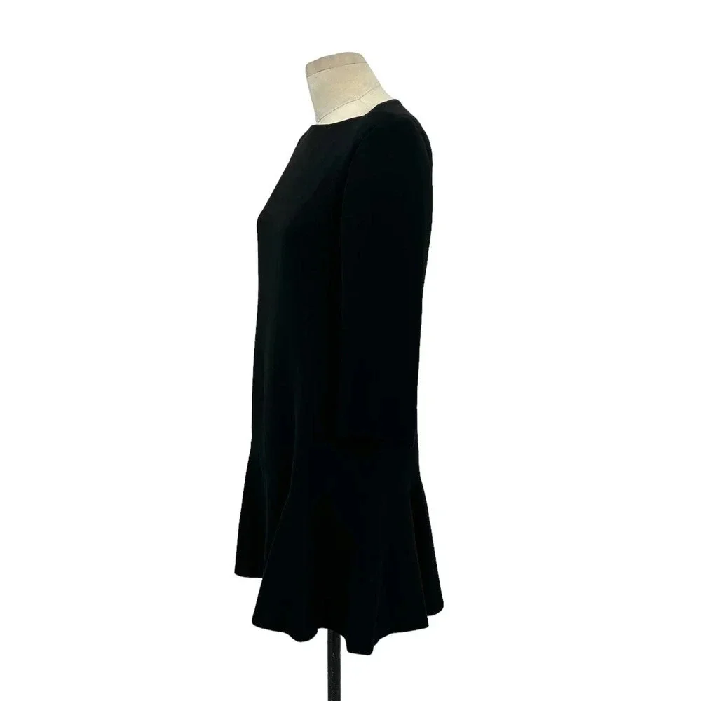 Kate Spade Crepe Flounce‎ Dress Caution to the Wind Black Size 2